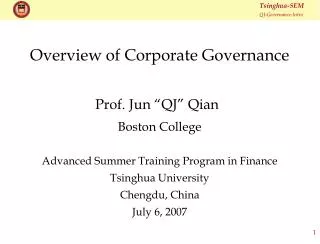 Overview of Corporate Governance