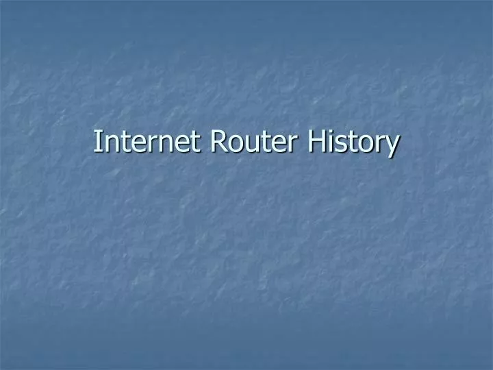 internet router history