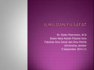 ilmu dan filsafat