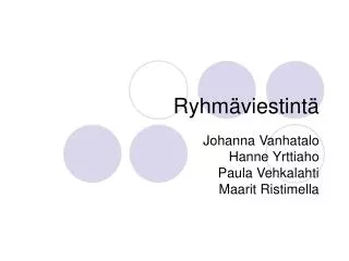 ryhm viestint