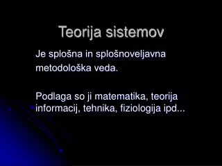 teorija sistemov
