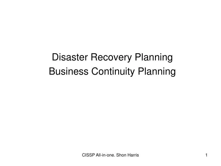 disaster recovery planning business continuity planning