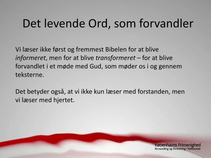 det levende ord som forvandler