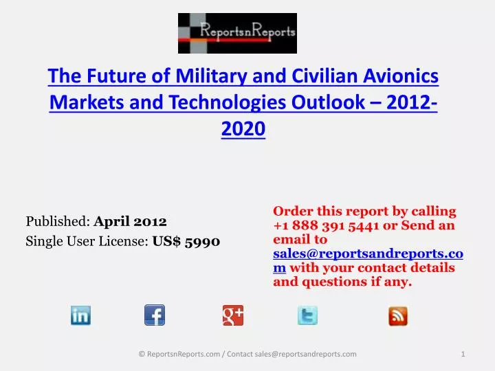 the future of military and civilian avionics markets and technologies outlook 2012 2020