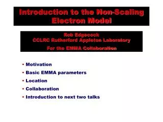 Introduction to the Non-Scaling Electron Model