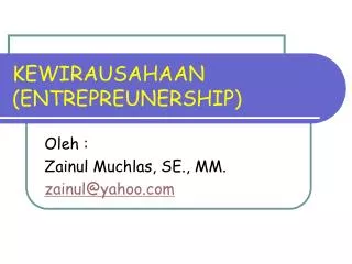 kewirausahaan entrepreunership