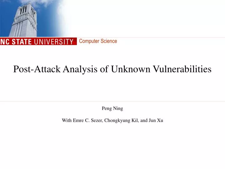 post attack analysis of unknown vulnerabilities
