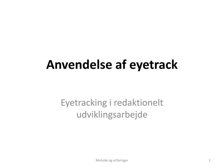anvendelse af eyetrack