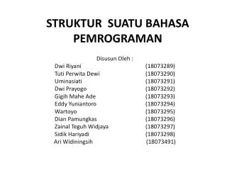 struktur suatu bahasa pemrograman