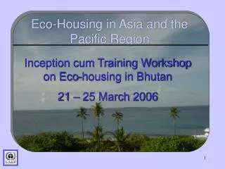 Eco-Housing in Asia and the Pacific Region