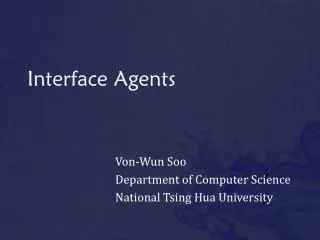 Interface Agents