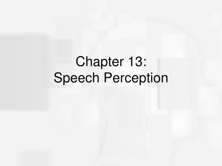 chapter 13 speech perception