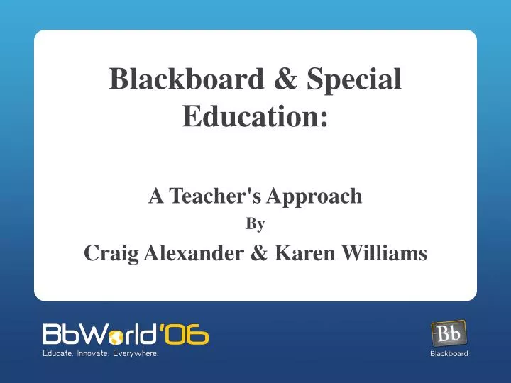 blackboard special education