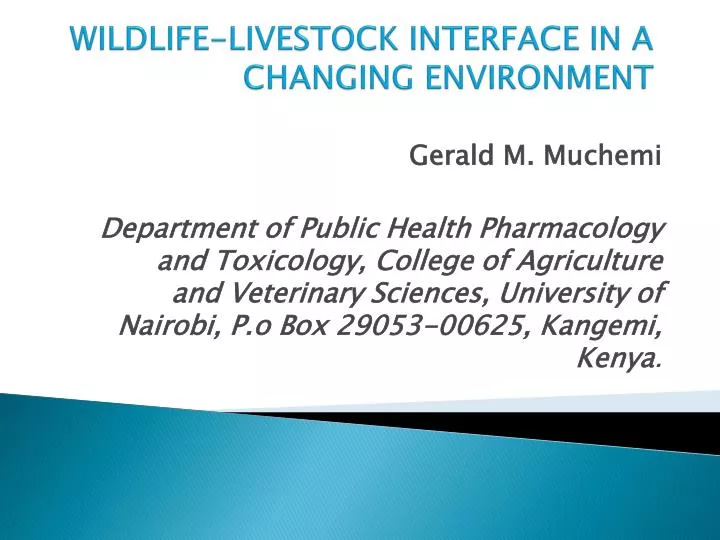 wildlife livestock interface in a changing environment