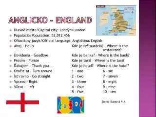 Anglicko - England