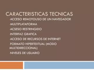 caracteristicas tecnicas