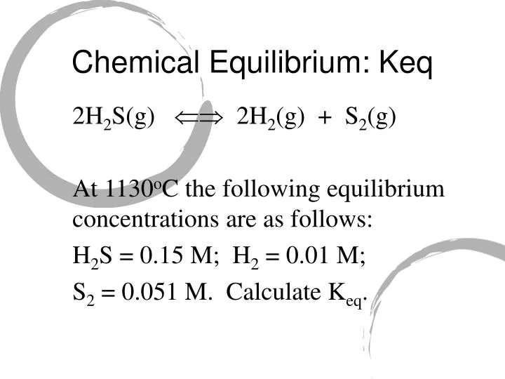 chemical equilibrium keq