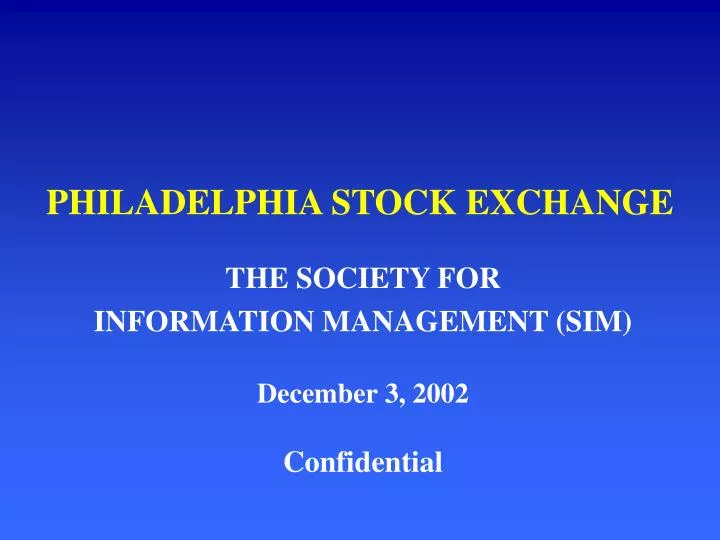 philadelphia stock exchange