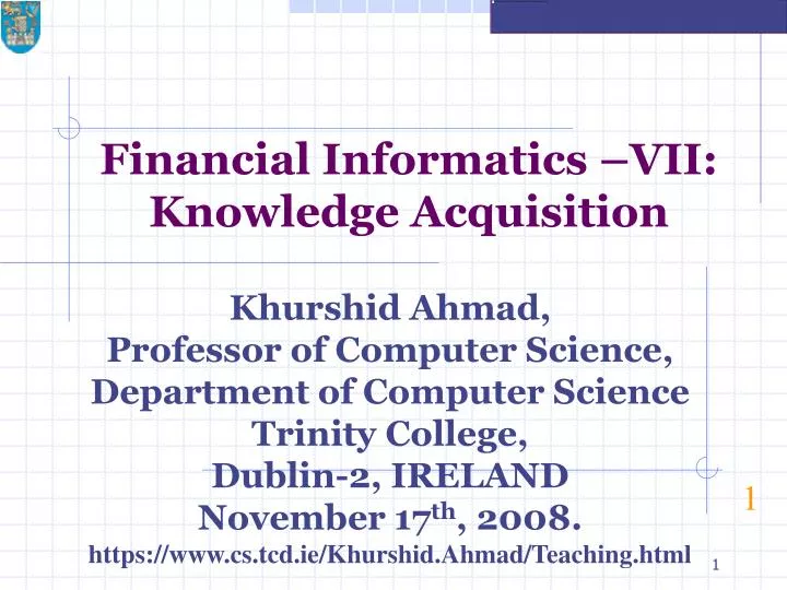 financial informatics vii knowledge acquisition