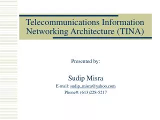 Telecommunications Information Networking Architecture (TINA)