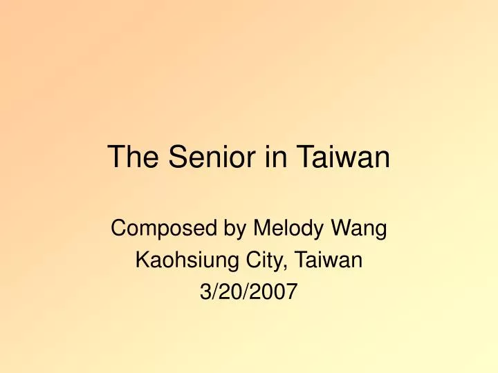 the senior in taiwan
