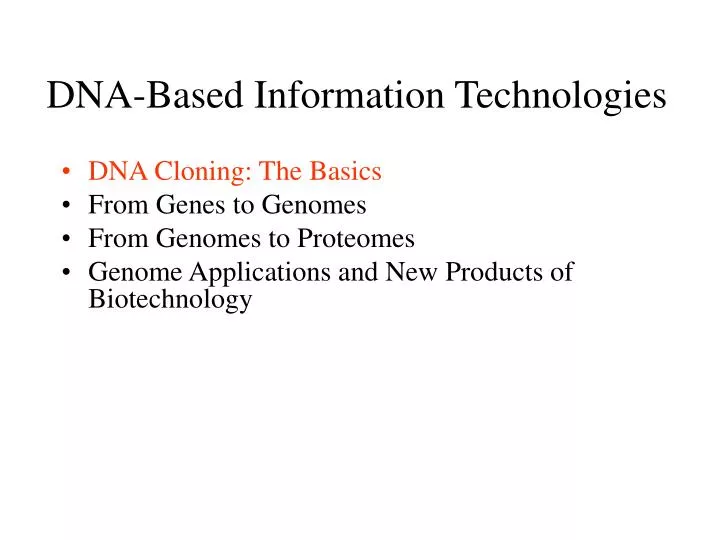 dna based information technologies