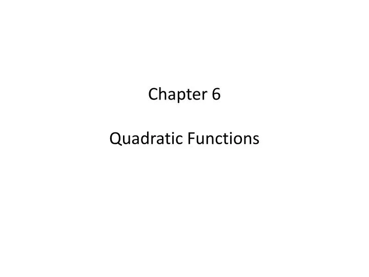 chapter 6 quadratic functions
