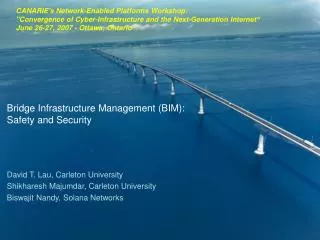 Bridge Infrastructure Management (BIM): Safety and Security