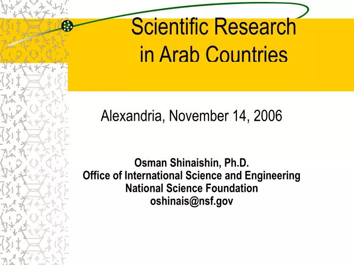 scientific research in arab countries