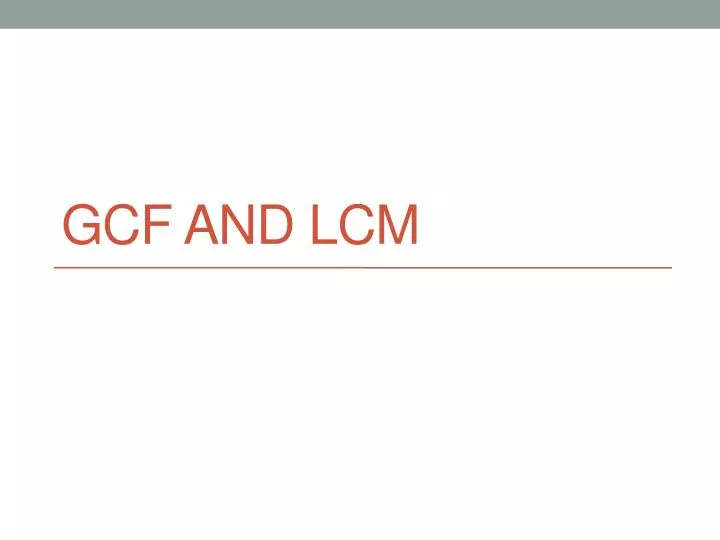 gcf and lcm