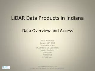 LiDAR Data Products in Indiana