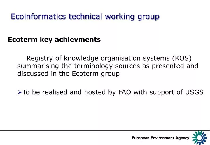 ecoinformatics technical working group