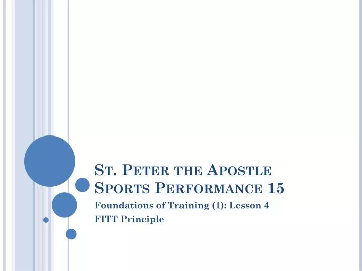 st peter the apostle sports performance 15