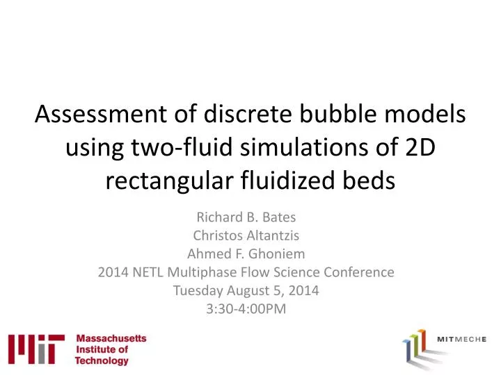 assessment of discrete bubble models using two fluid simulations of 2d rectangular fluidized beds