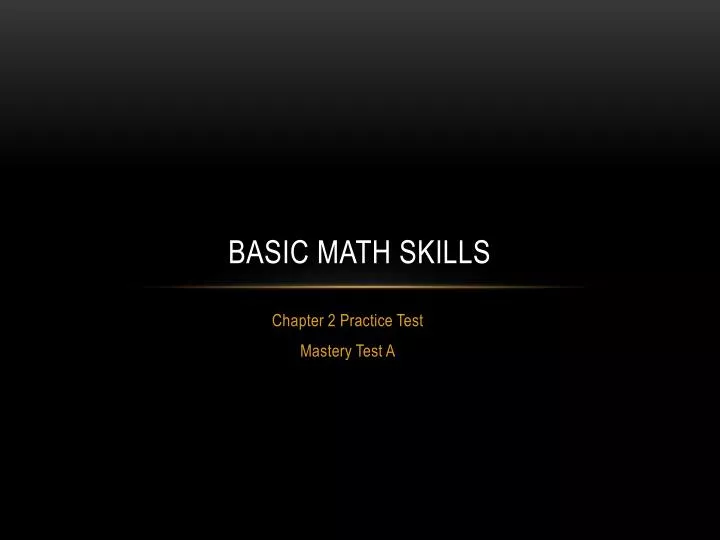 basic math skills