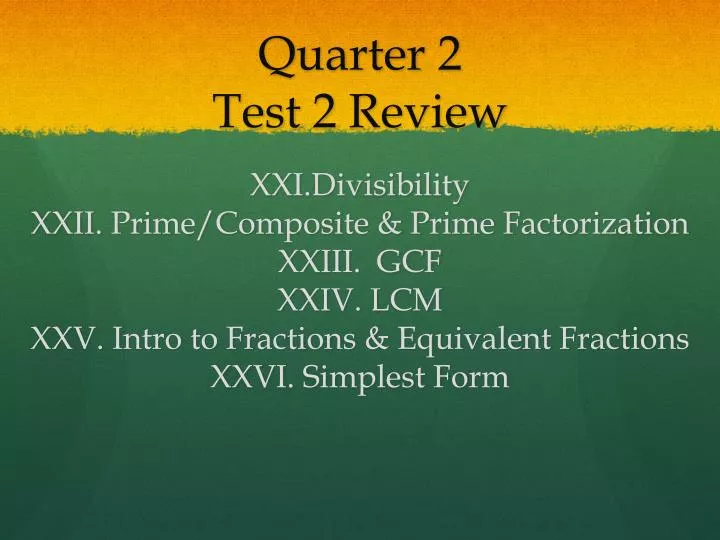 quarter 2 test 2 review