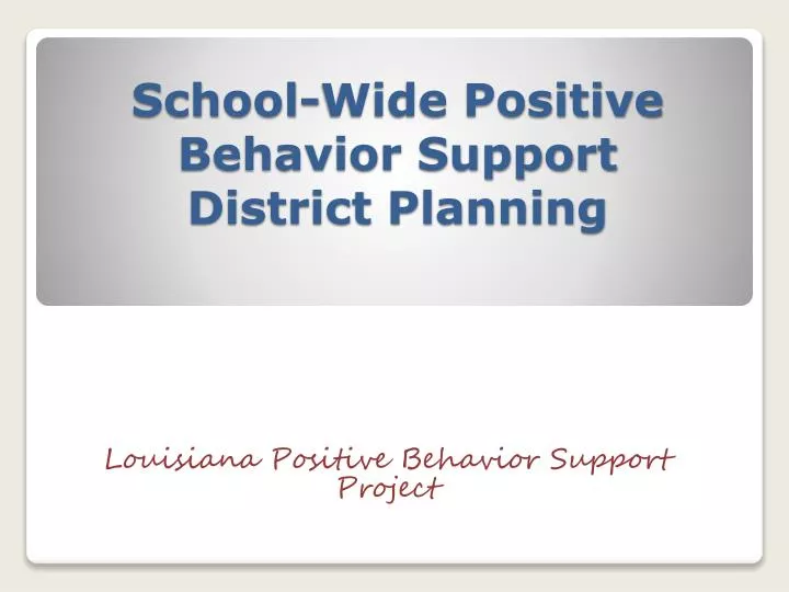 school wide positive behavior support district planning