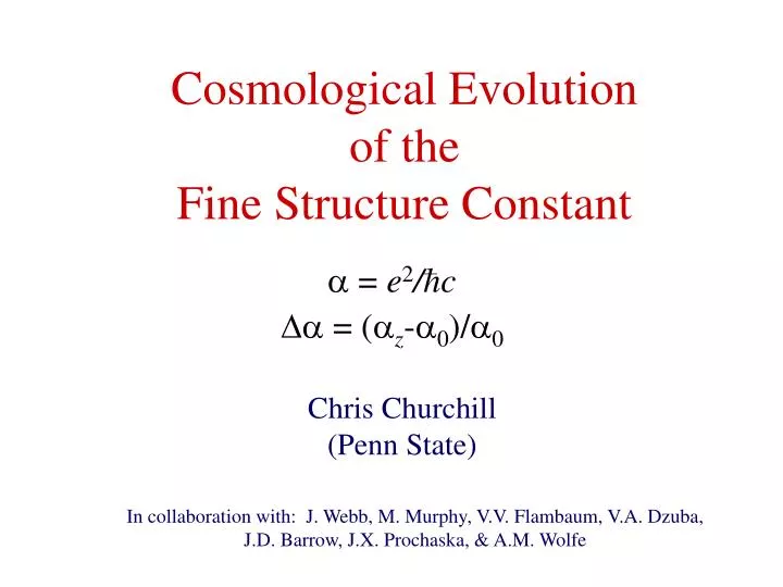 cosmological evolution of the fine structure constant