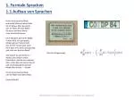 1 . Formale Sprachen 1 .1 Aufbau von Sprachen - slide 1