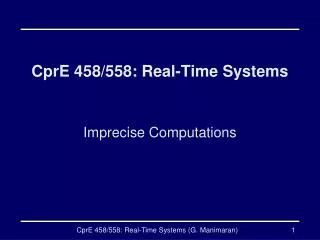 CprE 458/558: Real-Time Systems