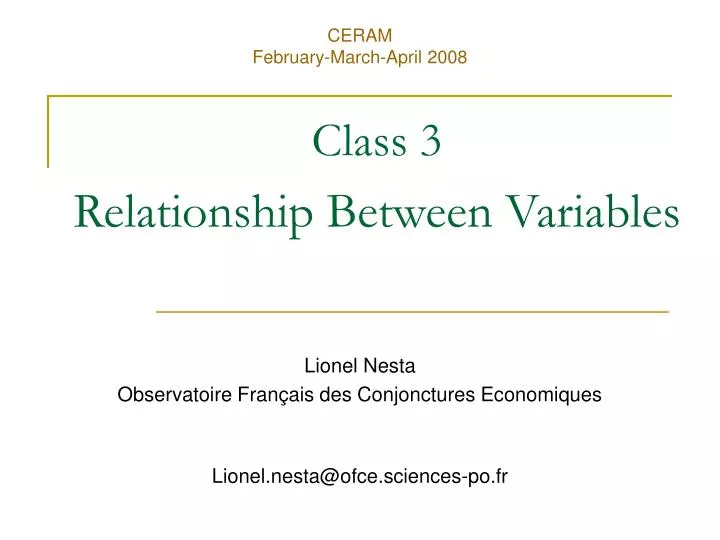 class 3 relationship between variables