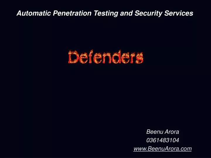 automatic penetration testing and security services