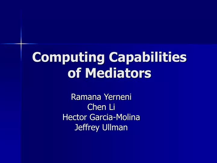 computing capabilities of mediators