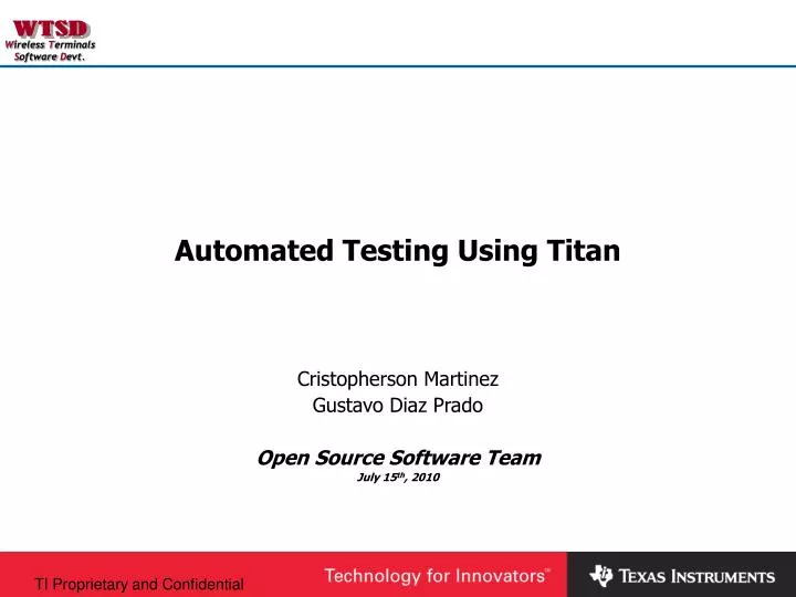 automated testing using titan