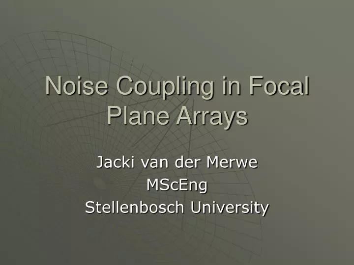 noise coupling in focal plane arrays