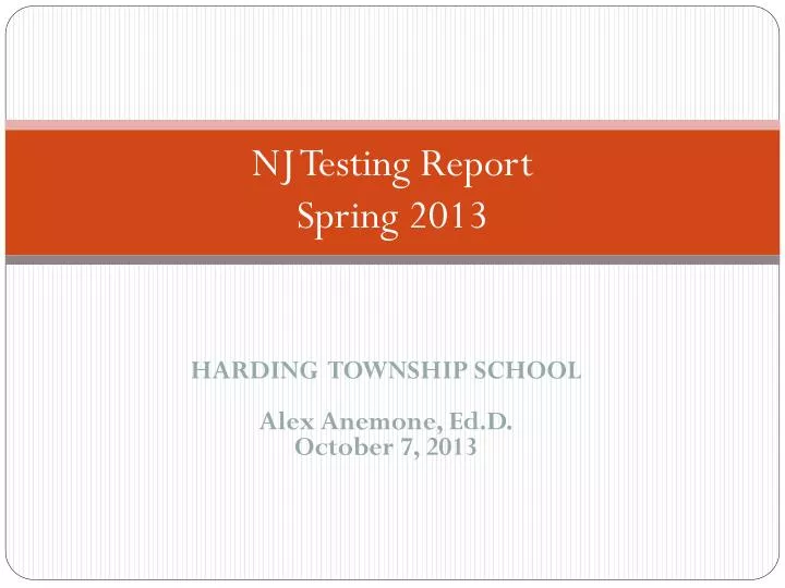 nj testing report spring 2013