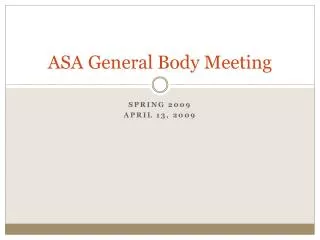 ASA General Body Meeting