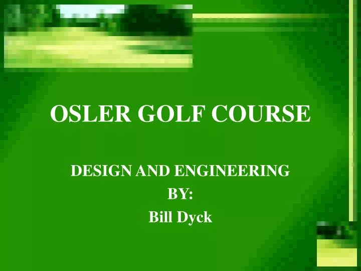 osler golf course