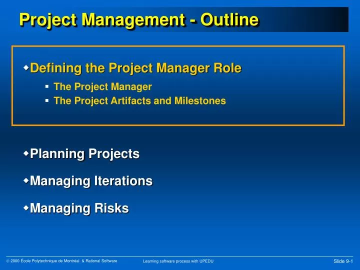 project management outline