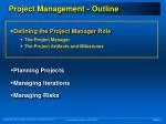 Project Management - Outline - slide 1